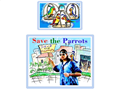 Save parrots - Illustrations for educational program